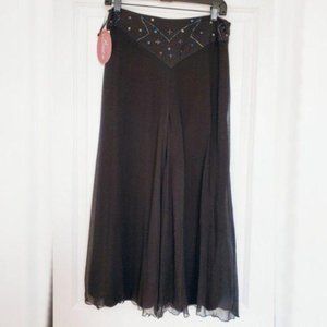 Passion NWT Black Silk High Rise Pants